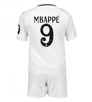 Real Madrid Kylian Mbappe #9 Hemmaställ Barn 2024-25 Kortärmad (+ Korta byxor)